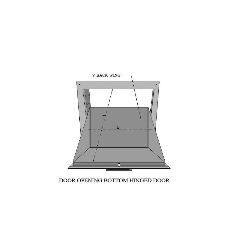 Add Stainless Steel Intake Door Back to eighteen by eighteen bottom hinged hand operated